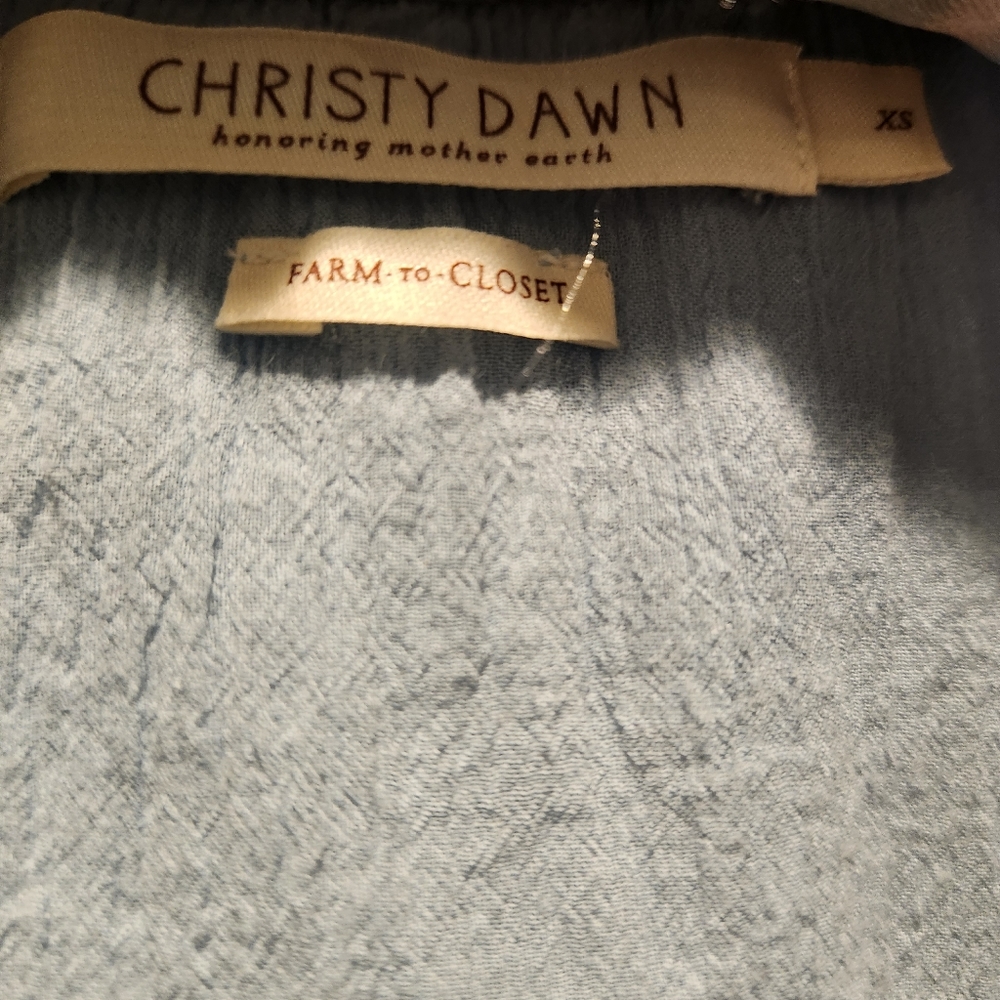Christy Dawn Light Blue Ruffle Mini Dress XS - Picture 5 of 6